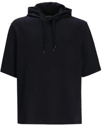 Emporio Armani - Jacquard Jersey Short-sleeve Hoodie - Lyst
