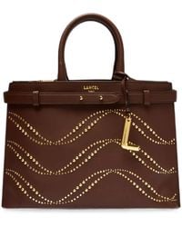 Lancel - Faubourg Stud-Embellished Leather Tote Bag - Lyst