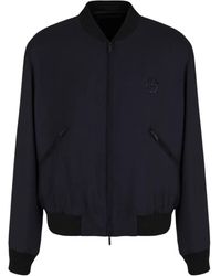 Giorgio Armani - Logo-Embroidery Cashmere-Blend Jacket - Lyst