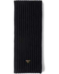 Prada - Enameled Triangle Knit Scarf - Lyst