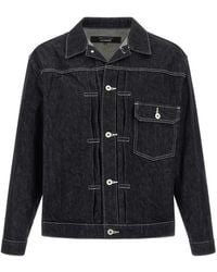 Comme des Garçons - Pleated-Detail Denim Jacket - Lyst