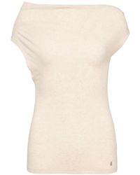 GLOWNY - Tilt Draped-Detail Top - Lyst