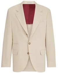 Brunello Cucinelli - Blazer En Gabardine De Coton Et Laine Vierge - Lyst