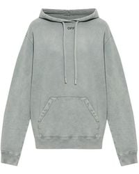 Off-White c/o Virgil Abloh - Graphic-Print Drawstring Hoodie - Lyst