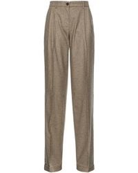 Pinko - High-Waisted Check Pattern Trousers With Tailored Silhouette - Lyst