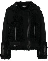 Tom Ford - Giacca foderata in shearling con zip - Lyst