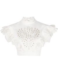 Sportmax - Perforated Cotton Blouse - Lyst