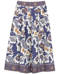 Clips - Floral-Print Midi Skirt - Lyst