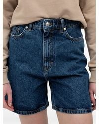 HUGO - Logo-Patch Denim Shorts - Lyst