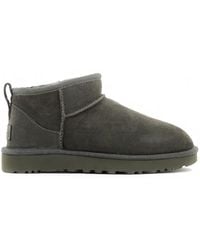 UGG - Classic Ultra Mini Leather Ankle Boots - Lyst