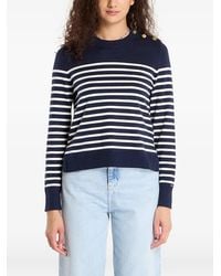 Tommy Hilfiger - Striped Button-Detail Sweater - Lyst