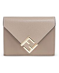 Fendi - Logo-Plaque Leather Wallet - Lyst