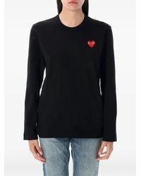 COMME DES GARÇONS PLAY - Heart-Embroidery Long-Sleeved T-Shirt - Lyst