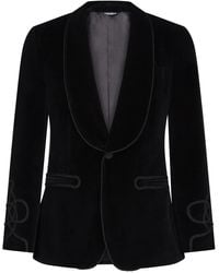 Dolce & Gabbana - Single-Breasted Velvet Tuxedo Jacket - Lyst