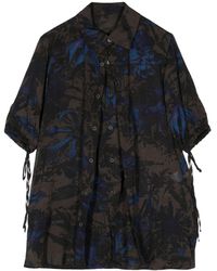 Y's Yohji Yamamoto - Floral-print Short-sleeve Shirt - Lyst