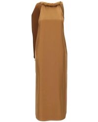 Loulou de Saison - Susan Twisted-Collar Sleeveless Midi Dress - Lyst