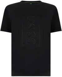 BOSS - Logo-Emed T-Shirt - Lyst