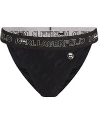 Karl Lagerfeld - Ikon 2.0 Logo-Appliqué Bikini Bottoms - Lyst