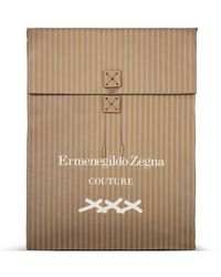 ZEGNA - Pinstripe-Print Leather Tote Bag - Lyst