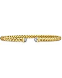 David Yurman - 18Kt Gld Modern Cablespira Diamond Bracelet (4Mm) - Lyst