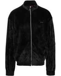 Gcds - Logo-Embroidered Velvet Bomber Jacket - Lyst