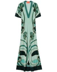 La DoubleJ - Marlene Dietrich Blooming Tulip Placée V-Neck Dress - Lyst