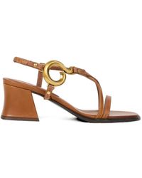 Etro - Strappy Leather Heeled Sandals - Lyst
