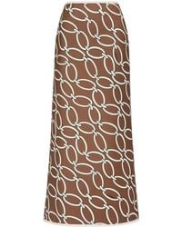 Valentino Garavani - Chain-Link Print Virgin Wool Skirt - Lyst