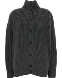 Prada - Gerippter Cardigan mit Ellenbogen-Patches - Lyst