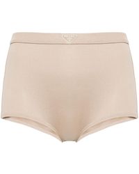 Prada - Mini-Shorts Met Driehoekig Email - Lyst