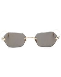 Cartier - Geometric-Frame Sunglasses - Lyst