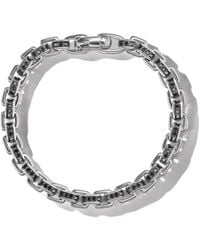 David Yurman - Sterling Silver And Diamond Box Chain Bracelet - Lyst