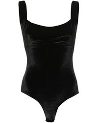 Atu Body Couture - Samt-Body Mit Eckigem Ausschnitt - Lyst