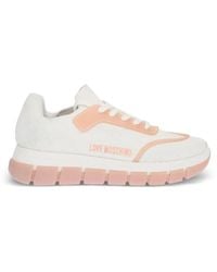 Moschino - Perforated Panelled Sneakers - Lyst