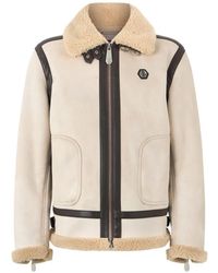 Philipp Plein - Faux-Shearling-Trim Panelled Jacket - Lyst
