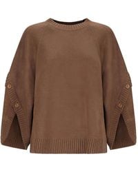 Max Mara - Top Met Raglan Mouwen En Knoopdetail - Lyst
