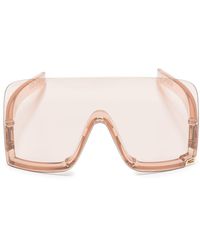 Gucci - Logo-lettering Shield-frame Sunglasses - Lyst