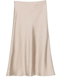 Imperial - Satin-Finish Flared Midi Skirt - Lyst