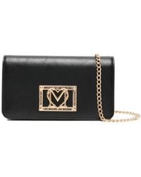 Love Moschino - Schultertasche mit Logo-Schild - Lyst