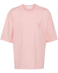 Laneus - Palm Logo-Embroidered Cotton T-Shirt - Lyst