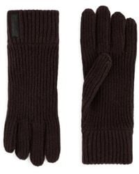 Giorgio Armani - Ribbed-Knit Logo-Patch Gloves - Lyst