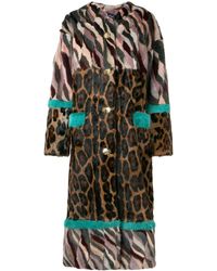 Liska Mantel mit Kontrasteinsatz - Braun