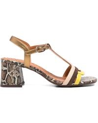 Chie Mihara - Liluce T-Strap Snake-Effect Sandals - Lyst