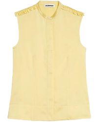 Jil Sander - Ruffled-Detail Stand-Collar Shirt - Lyst