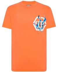 Philipp Plein - Logo-Print Cotton T-Shirt - Lyst