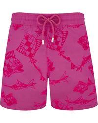 Vilebrequin - Flocked Fish-print Swim Shorts - Lyst