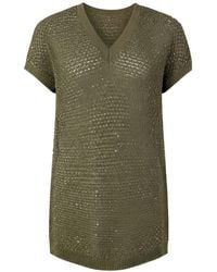 Fabiana Filippi - Sequin-Embellished Open-Knit Top - Lyst