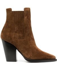Saint Laurent - Boots Leather Brown - Lyst
