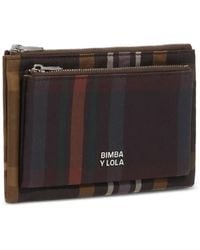 Bimba Y Lola - Coated Chocolate Tartan Pocket Purse - Lyst