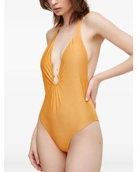 Guess - Cut-Out Halterneck Swimsuit - Lyst